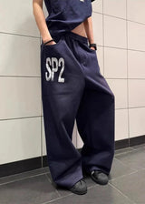 High-Quality Oversized Letter Print Dance Jogger