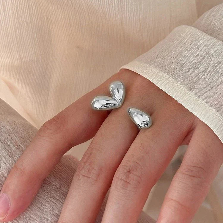 Goldener Herz-Wassertropfen-Ring