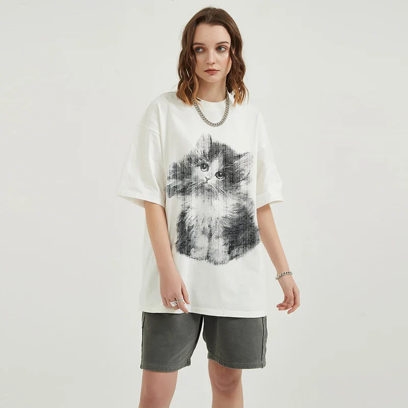 Loose Cat Grafik-T-Shirt