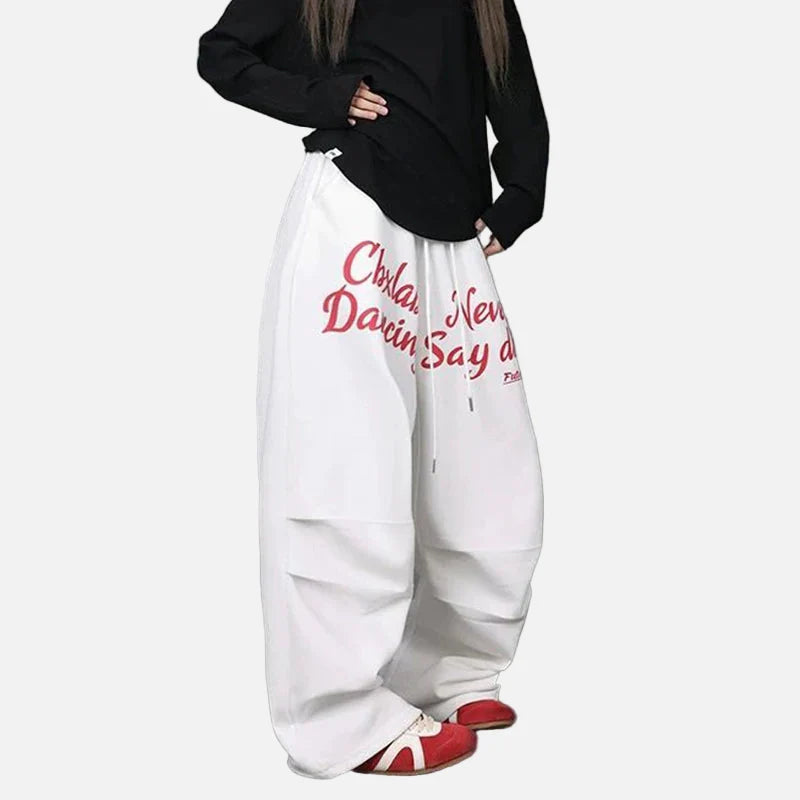 Streetwear American Style Letter Print Sweatpants
