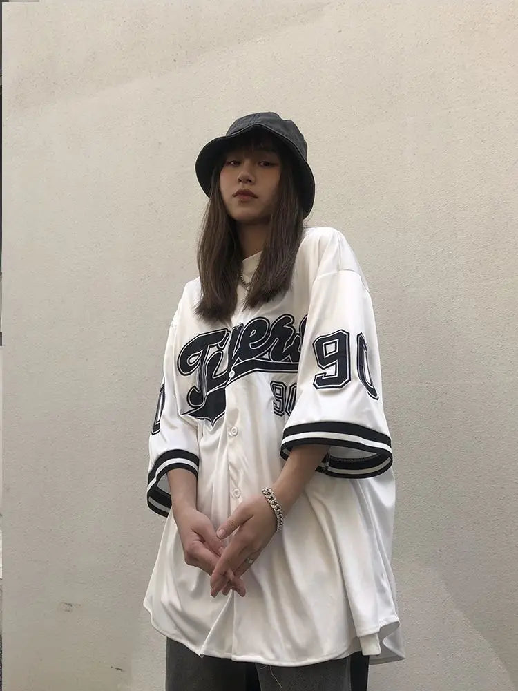 Chemise streetwear oversize vintage imprimée hip-hop