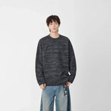 Textured Knit Crew Neck Long Sleeve Sweatshirt