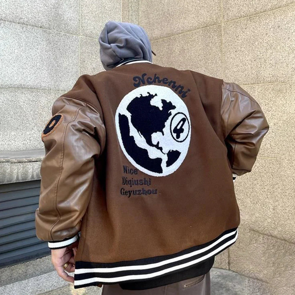 Veste de baseball polyvalente de style rétro américain