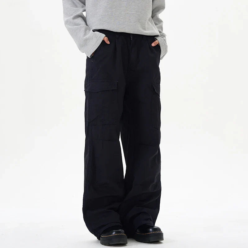 Solid Color Trendy Cargo Pants