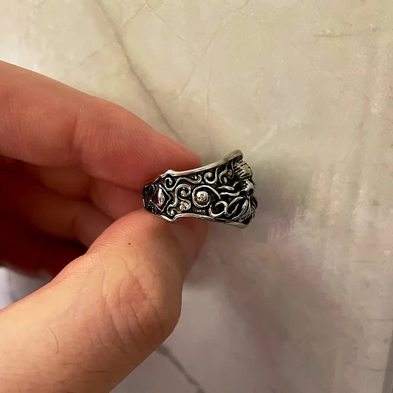 Gothic Handmade Retro Cthulhu Silver Ring