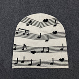 Knitted Music Pattern Beanie