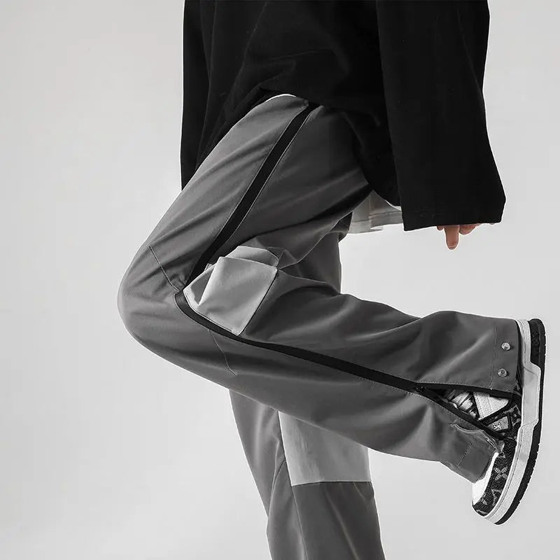 Streetwear Cool Contrast Color Drawstring Sports Pants