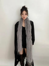 Fuzzy Long Strip Solid Color Scarves