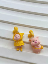 Yellow Piggy Love Earrings