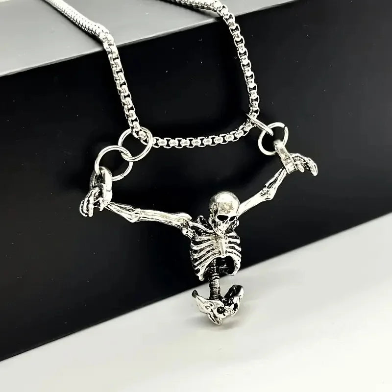 Halloween Retro Skeleton Pendants Necklace