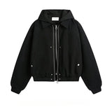 Veste à capuche rétro patchwork silhouette