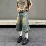 American Style Hip Hop Wide Leg Denim Jorts