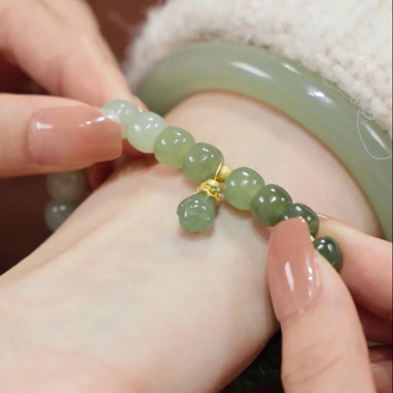 Fresh Hetian Jade Pearl Bracelet