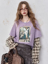 Retro Purple Long Sleeve T-Shirt