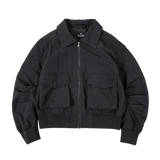 blouson bomber rétro décontracté noir