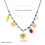 Golden Flower Heart Pearl Pendant Necklace
