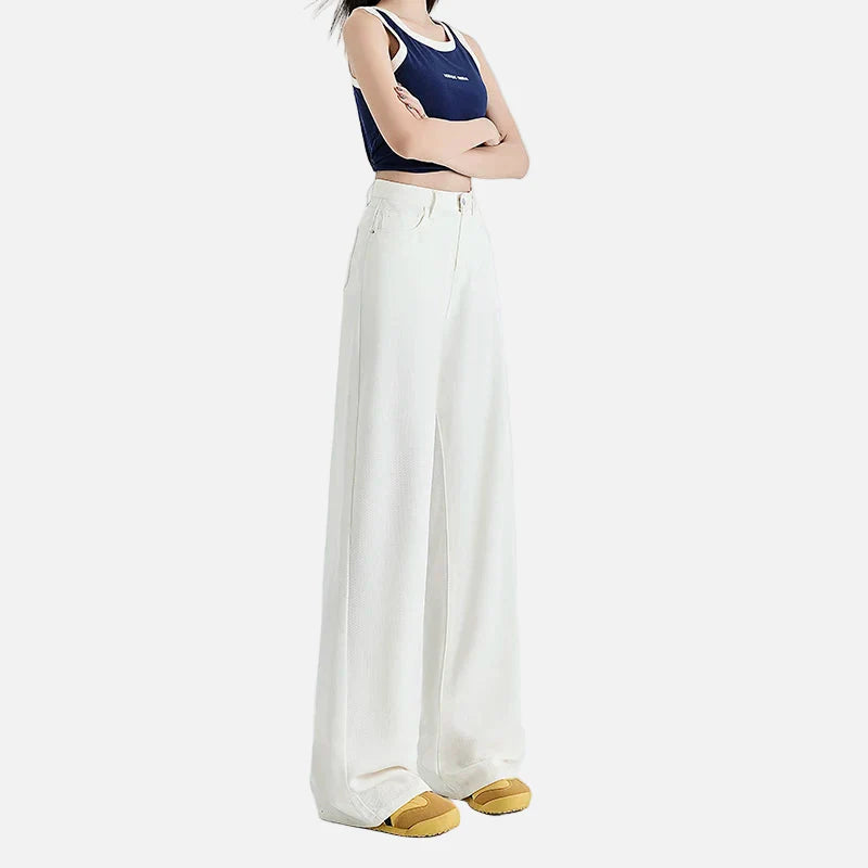 Cozy White Soft White Wide Leg Jeans