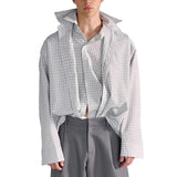 Streetwear Luxus kariertes Oversize-Fließendes Hemd