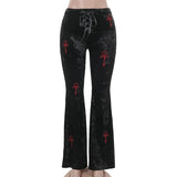 Samthose mit hohem Bund und ausgestelltem Rock