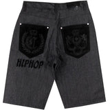 Effortless Chic Black Streeywear Denim Shorts