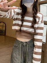 Vintage Cropped Striped Sweater
