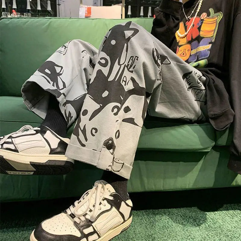 Oversize Animal Print Wide Leg Pants