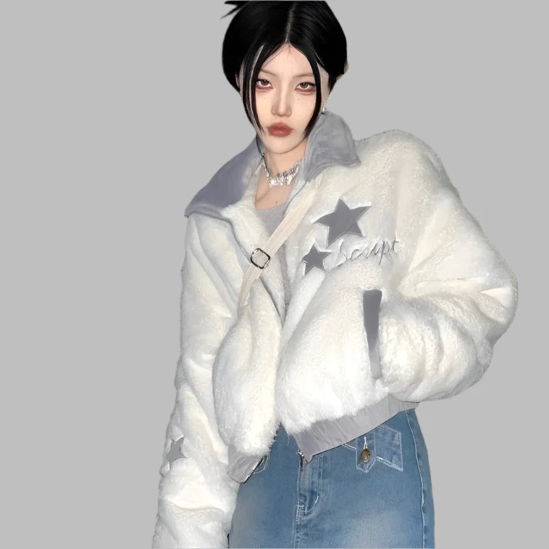 Samt-Winterjacke, lässig und elegant