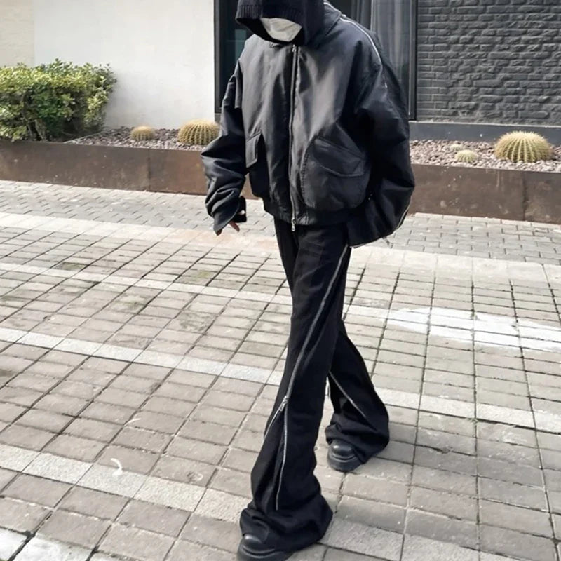 Y2K 지퍼 하이패션 팬츠