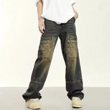 Y2K Retro Loose Straight Overalls Jeans