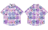 Y2K Dynamisches, hochwertiges Button-Up-Hemd mit Grafikprint