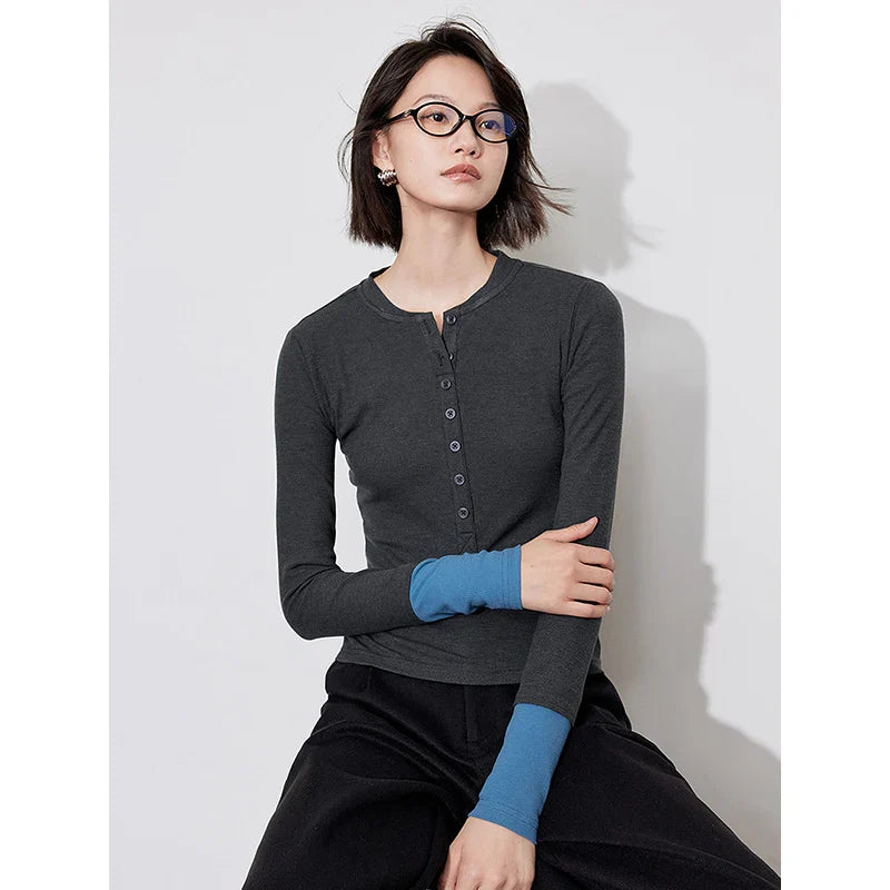 Stylish Color Block Round Neck T-Shirt