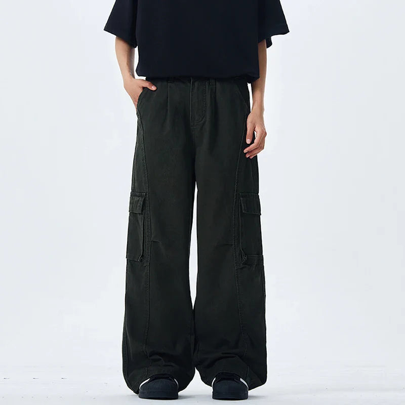 Chic Wide Leg Black Cargo Pants