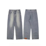 Jean décontracté bleu oversize chic à jambes larges