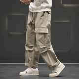 Neutral Loose Fit Wide Leg Cargo Pants