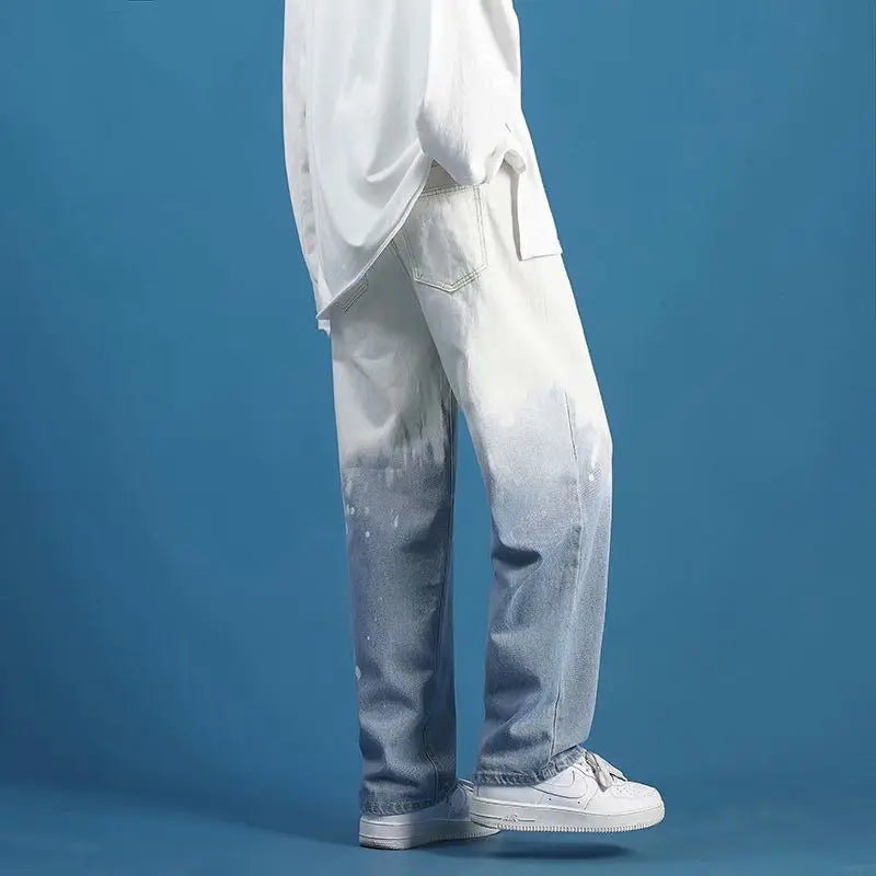 오버사이즈 그라데이션 쿨 와이드 레그 진