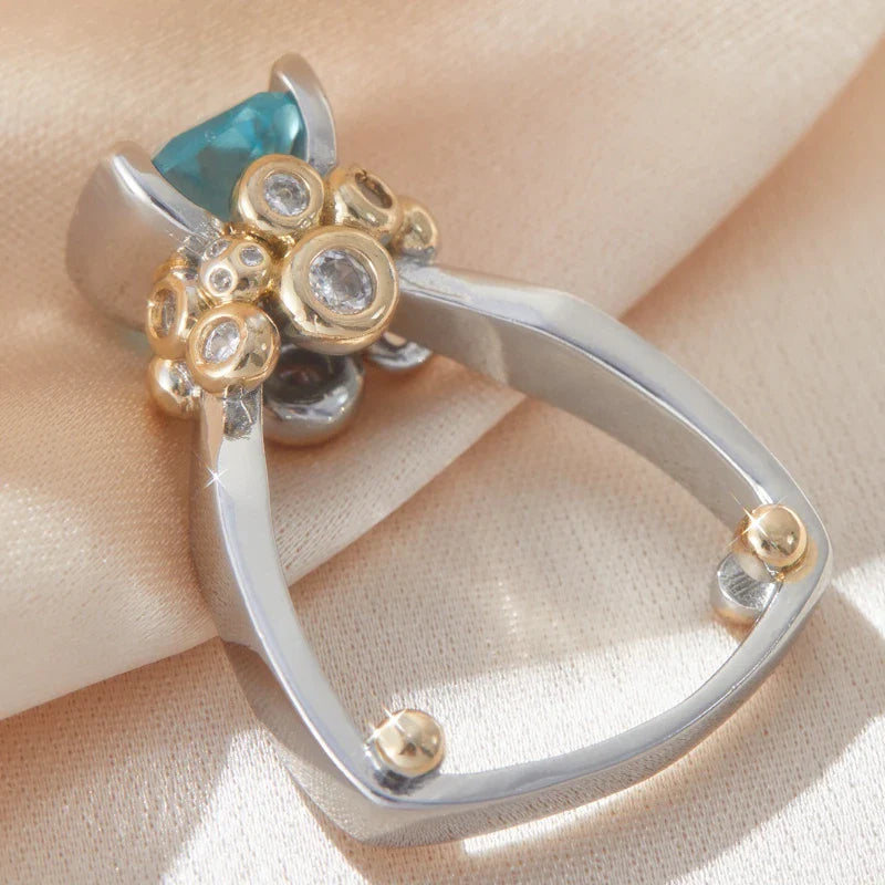 Geometric Zircon Silver Classic Ring