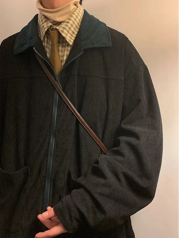 Corduroy-Collar Bomber Jacket