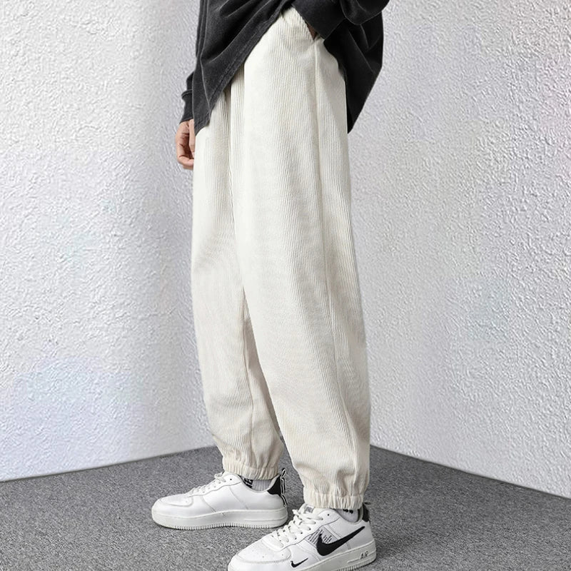 Elevated Loose Corduroy Harem Neutral Jogger