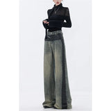 Jean bleu vintage de haute qualité pour femme, style hip-hop rétro