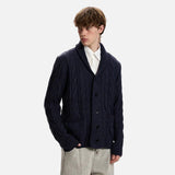Elegante, strukturierte, einfarbige Strickjacke