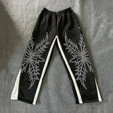 Cozy Snowflake Patterned Loose Fit Sweatpants