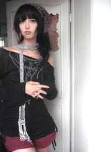 Y2K Off-Shoulder Long-Sleeve T-shirt