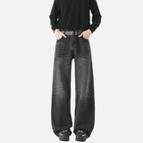 Warme, lässige Baggy Straight Leg Jeans