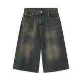 Wide-Leg Black Denim Jorts