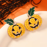 Funny Diamond Studded Halloween Pumpkin Earrings