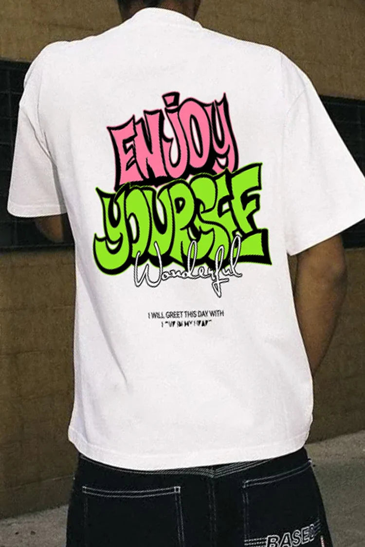 Y2K American Loose Fit Printed Letter T-Shirt