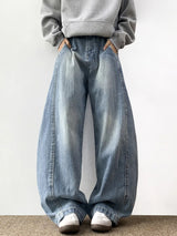 American Style Blue Hip Hop Wide Leg Jeans