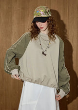Stylish Oversize Adjustable Cuff Sweatshirt