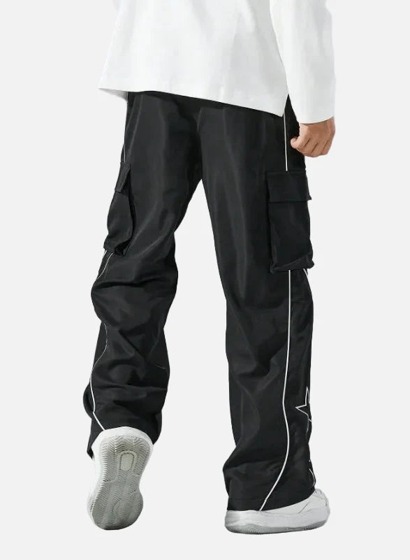 Trendy Casual Star Print Multi Pocket Jogger