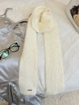 Fuzzy Long Strip Solid Color Scarves